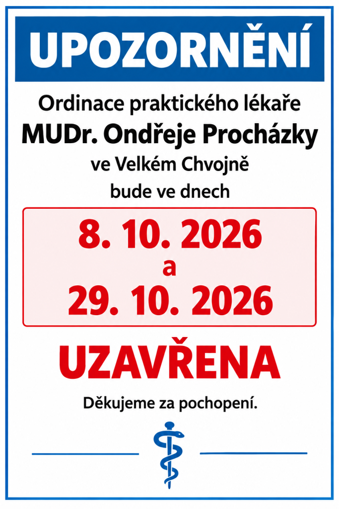 uzavření ordinace